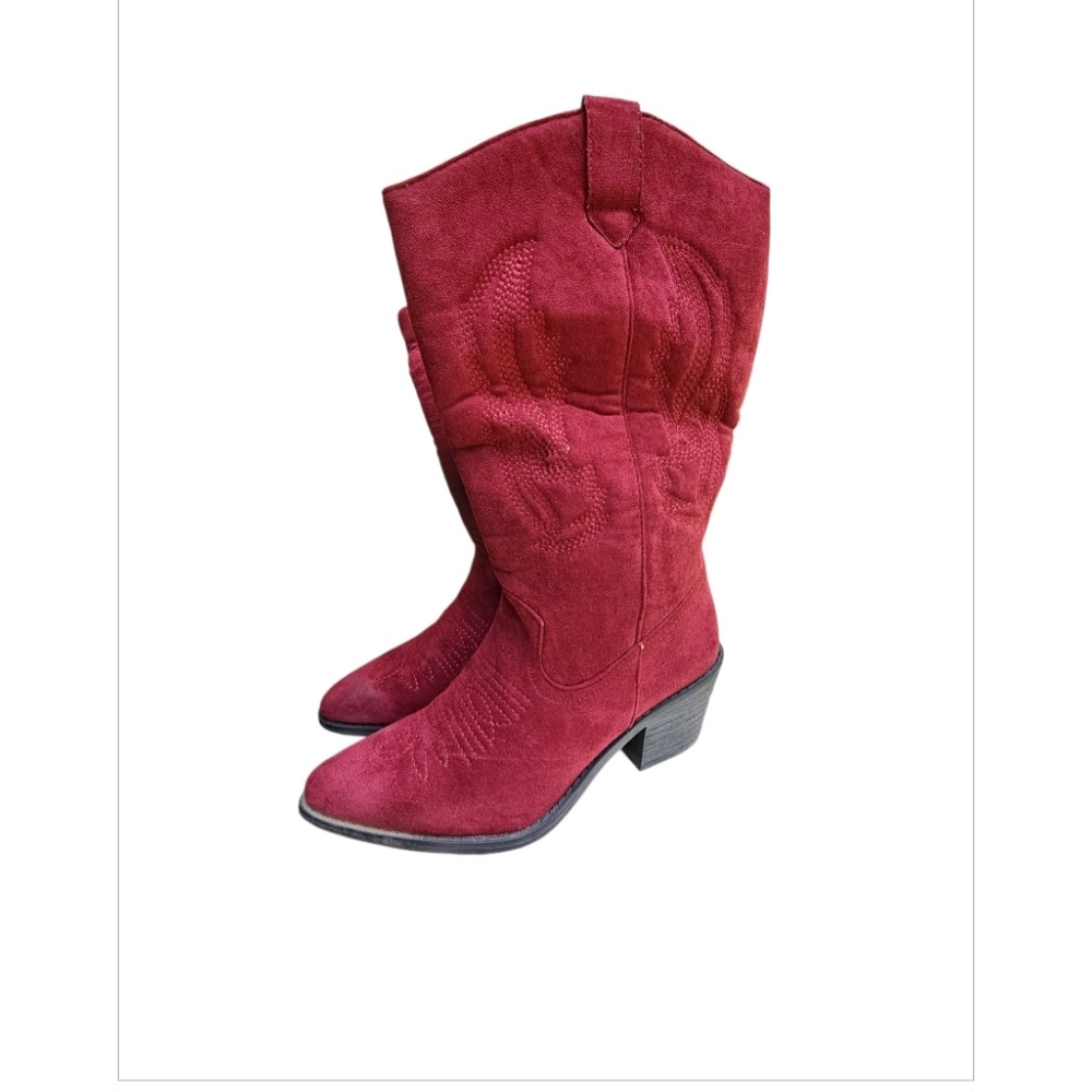 Pierre Dumas Red Heeled Boots Suede